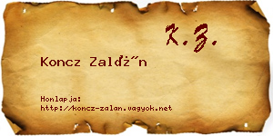 Koncz Zalán névjegykártya